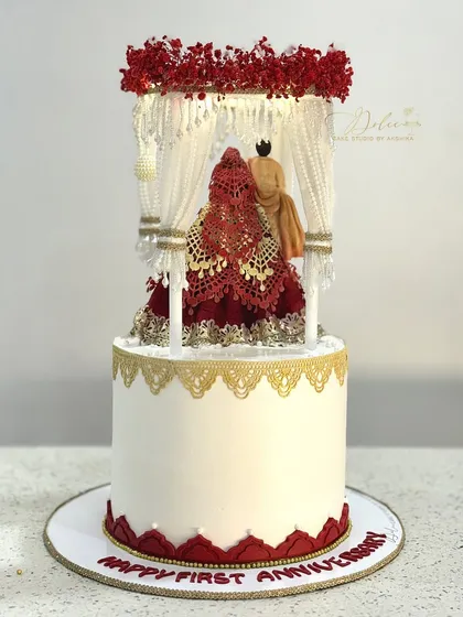 This Mandap cake was a true labor of love for my sister-in-law's anniversary. In my class, you'll learn the structural planning required to create such intricate and culturally significant celebration cakes.