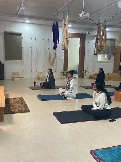 A quiet moment during our meditation workshop. You can see the focus and stillness as participants turn their awareness inward, away from the distractions of the outside world.