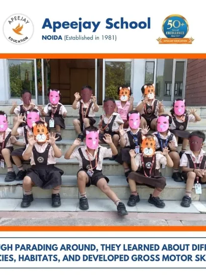 Through parading around in their masks, students learned about different species and habitats. This activity also helped them develop their gross motor skills in a fun and imaginative way.