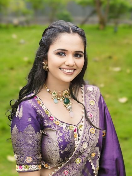 A close up portrait of my beautiful Gordhana bride. You can see the soft makeup and how it enhances her features, giving her a fresh and timeless look.