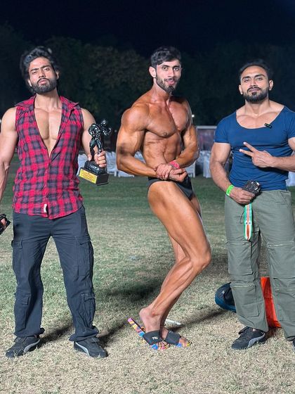 Posing with my client and his trophy.