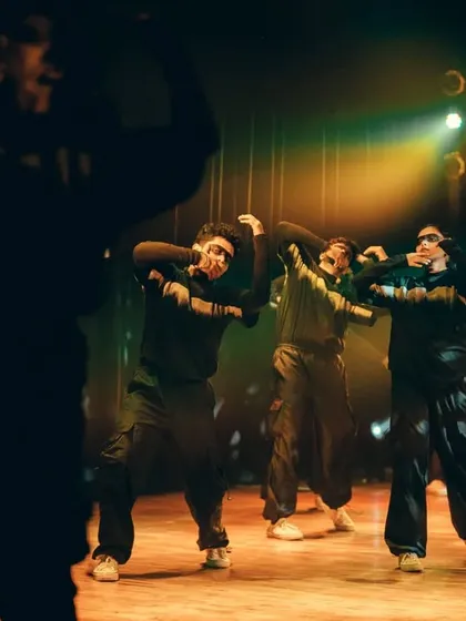 A powerful moment from one of our hip-hop pieces, showcasing the raw energy and sharp movements of the crew.