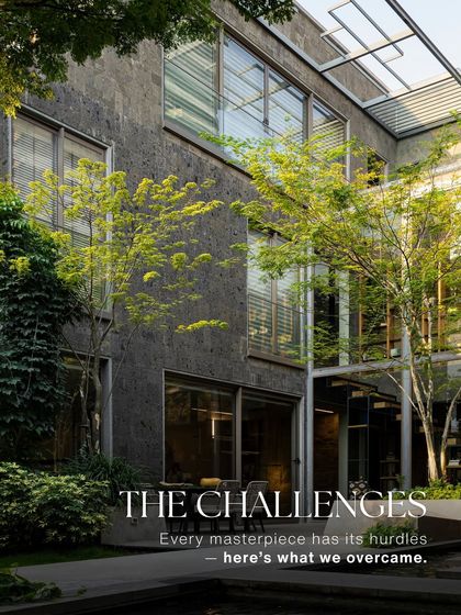 A title card for the "Origami House" project, introducing the challenges that were overcome during its creation. This sets the stage for a story of innovation and perseverance.