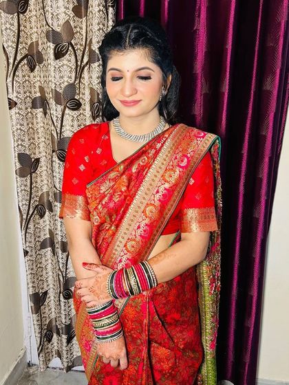 A full-length shot of the Roka bride, looking graceful and elegant.