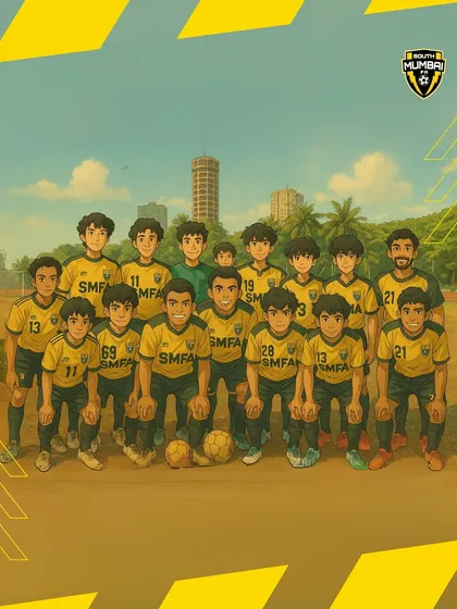 Another anime-style team portrait, showcasing our youth squad against the backdrop of Mumbai. Each player is a chapter in our story of grit, growth, and greatness.