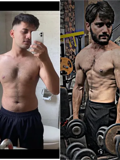 From a soft physique to a hard, defined body. This fat-to-fit transformation showcases significant muscle definition and fat loss, achieved through my personalized coaching.