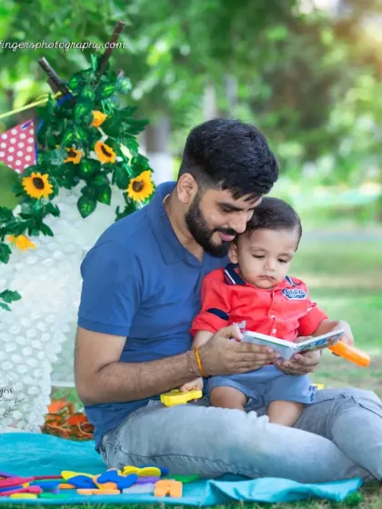 Story time with Dad is always a special moment to capture.