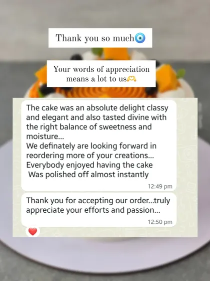 "The cake was an absolute delight...polished off almost instantly." Amazing feedback for my fresh Alphonso mango cake.