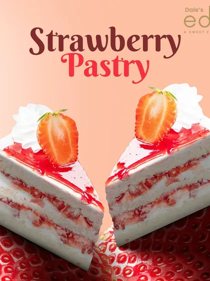 The perfect balance of sweet and fruity. Our classic Strawberry Pastry features layers of light sponge, fresh cream, and sweet strawberries.