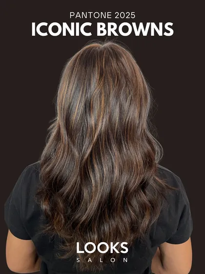 Here is another example of our Iconic Browns, this time with subtle highlights. This technique adds dimension and the illusion of volume, creating a beautiful, multi-tonal effect that looks natural and sophisticated.