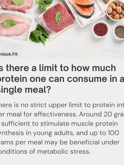 Myth: There's a strict limit to how much protein you can consume in one meal. Fact: While 20 grams is enough to stimulate muscle protein synthesis, higher amounts can be beneficial, especially under metabolic stress. There is no hard upper limit.