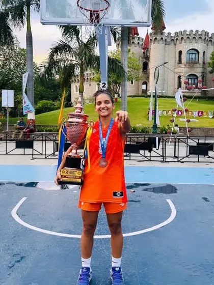 One of our talented female players from Team Maharashtra after securing 3rd place at the 74th Junior National Championship. She's a true competitor.