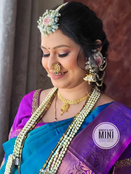 A subtle and beautiful baby shower look by my artist Mini. The floral jewellery and soft makeup create a fresh and ethereal vibe.