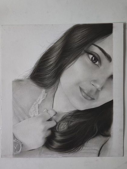 A work-in-progress shot focusing on realistic hair detailing.