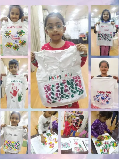 Art is a wonderful way to celebrate. For Holi, we had a fantastic fabric painting workshop where kids designed and created their own colorful T-shirts, making memories along with their art.