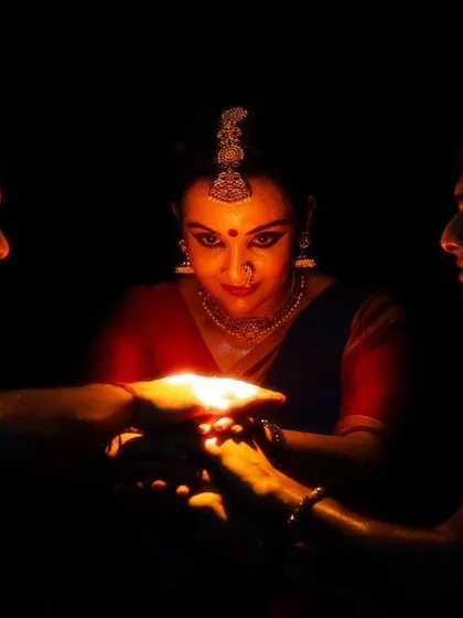 A moment of quiet intensity from 'Nagamandala', where light and shadow play a crucial role in storytelling. I believe the entire stage feel, including lighting, is essential to creating the right mood and drawing the audience into the narrative.