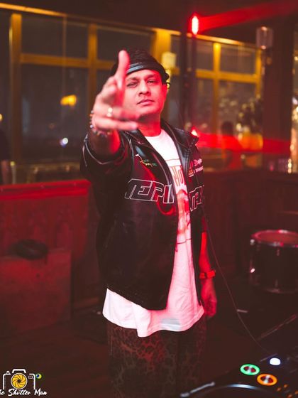 Pointing to the crowd at Hashtag in Kolkata. It was a massive night.