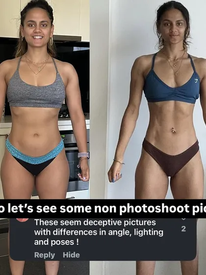 This image directly addresses skepticism about transformations by showing a client's real, unedited progress. The change in muscle tone and definition is clear, proving the results are genuine.