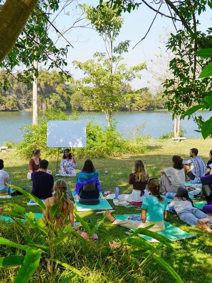 A beautiful day celebrating our Yoga Teacher Training graduates. The yellow flowers carpeting the ground seem to celebrate with us, marking a moment of transformation and accomplishment.