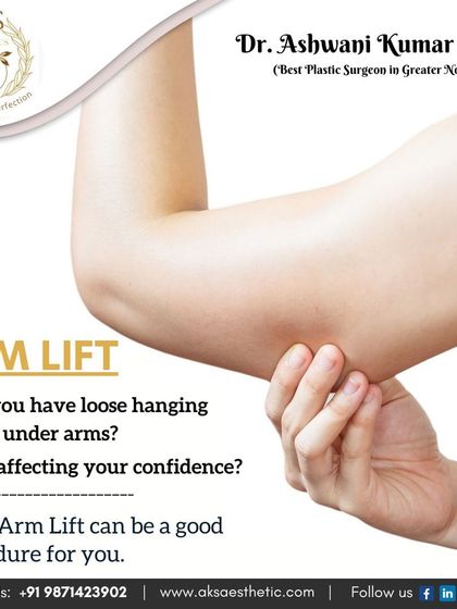 This graphic explains when an arm lift is a good option. If you have loose skin under your arms that makes you self-conscious, this procedure can restore a firmer, more toned look.