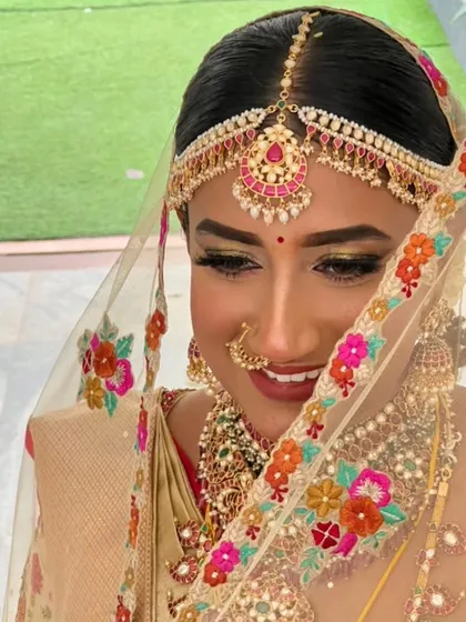 Additional views showcasing the variety and detail of my heirloom bridal sarees. Each image captures a different angle, moment, or detail, from full portraits to close ups of the fabric and embroidery, illustrating the complete story of each bride's custom creation.