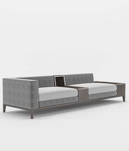 A different angle of our integrated-console sofa, showing its clean lines and dual-tone design. It's perfect for those who appreciate minimalist design with maximum impact.