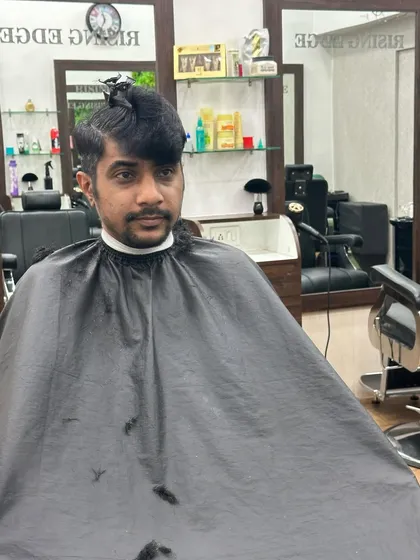 The "before" shot, with hair sectioned and ready for the transformation to begin.