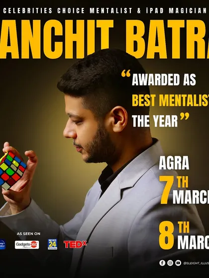Two days of shows in Agra. Being the "Awarded as Best Mentalist of the Year" adds a level of prestige and trust for clients booking me for their important events.