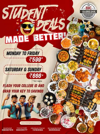 BBQ dreams on a student budget? Yes please. Dig into epic deals at The Big Barbeque with your college ID.