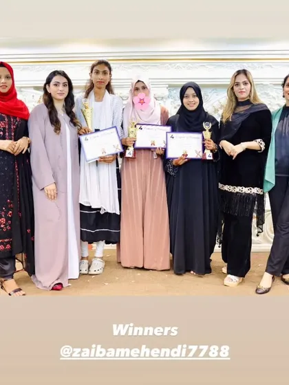 A group photo with the winners from the Z4 Studios mehendi contest. It was inspiring to be surrounded by so much talent.