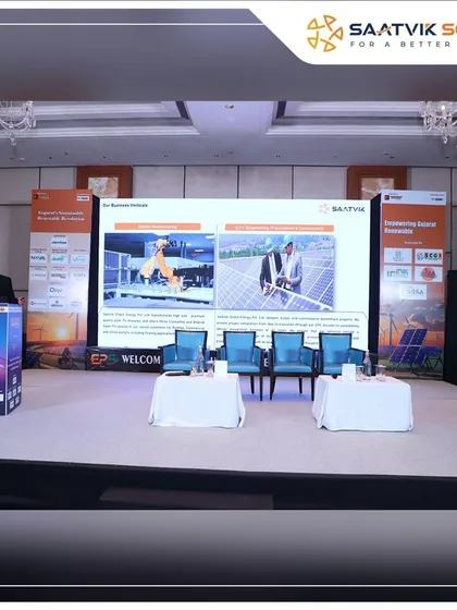 Receiving the 'Best Solar Module Manufacturing Company' award and presenting our credentials at the EPS Business Meet in Ahmedabad.