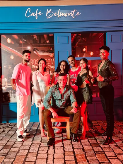 The full Delhi Salsa Club performance team posing after our show for Canon. We bring a diverse group of professional dancers to every event, ready to perform Salsa, Bachata, Kizomba, and more.