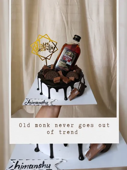 Old Monk never goes out of style. A boozy, chocolatey cake for your bestie who loves their rum.
