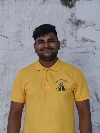 This is Rahul, our boarding manager. He ensures everything runs smoothly so that every pet's needs are met.