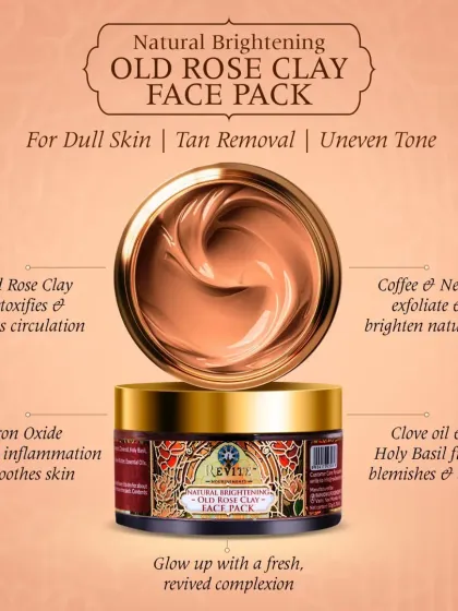 For days when your skin feels dull, tanned, or uneven, this is your solution. The Old Rose Clay Face Pack is a powerhouse of natural ingredients like coffee, neem, and holy basil to detoxify, exfoliate, and restore your skin's natural brightness.