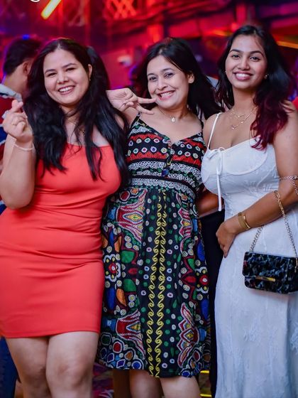 All smiles and good vibes. A snapshot of friends having a blast during one of my sets.