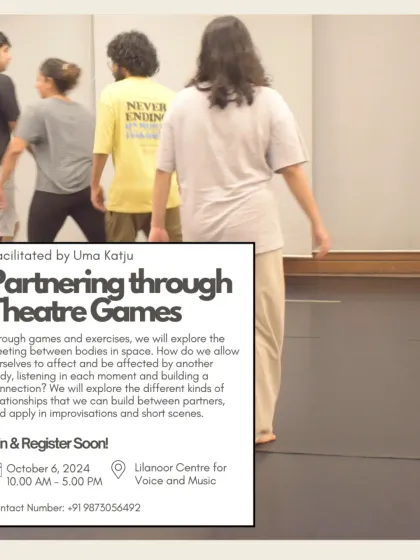 Our 'Partnering through Theatre Games' workshop is a full-day immersive experience open to all levels, from performers to the simply curious.
