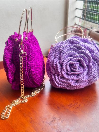 Busy Needles by Utpala Viswanath - Custom Crochet Fashion & Accessories Signature Rose Bags photo 23