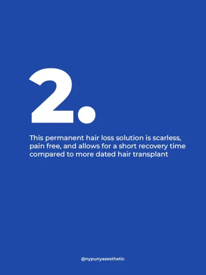 One of the biggest advantages of the FUE technique is that it's a scarless and minimally painful procedure. Unlike older methods, it allows for a much shorter and more comfortable recovery period.