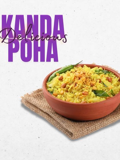 A bowl of delicious Kanda Poha is the perfect mess-free warm breakfast. Just add water and enjoy this classic Maharashtrian dish anywhere.