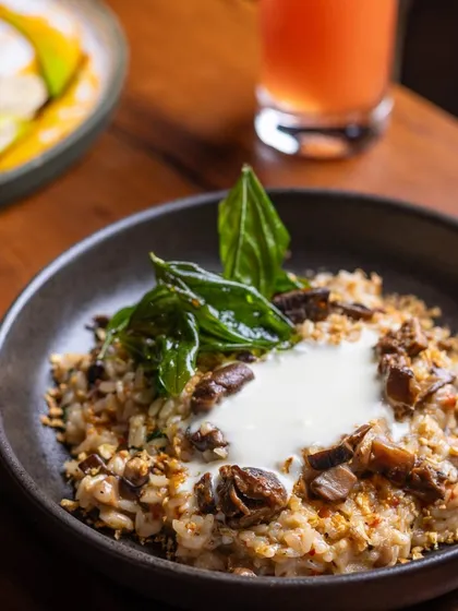 For my Wild Mushroom Risotto, I use Arborio rice cooked slowly with earthy mushrooms until it's perfectly creamy and rich. It's a comforting dish that warms you from the inside out.