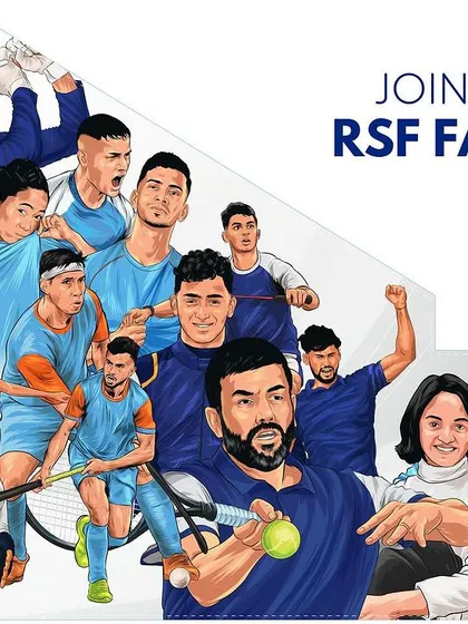 The RSF Athletes' Wall. This wall features 18 athletes from different sports to foster a culture of excellence and inspire the next generation.