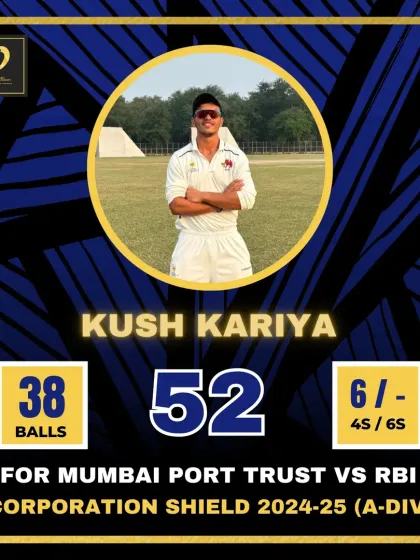 Another aggressive half-century from Kush Kariya in the Corporation Shield.