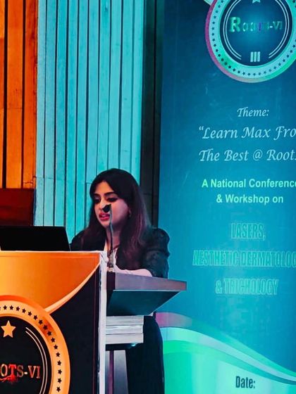 Speaking at a national conference on Lasers, Aesthetic Dermatology & Trichology. My goal is to contribute to the field and bring that expertise back to my clinic.