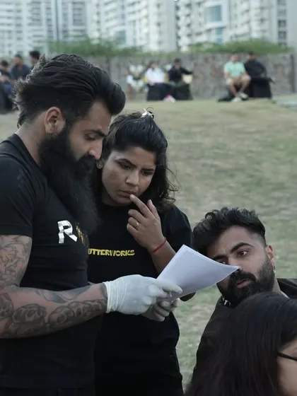 Behind every successful fight night is a dedicated team. Here we are, going over the fight card and ensuring everything runs smoothly.
