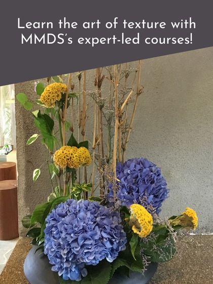 This piece, with its use of dried branches and bold hydrangeas, shows how texture can be a key element in Ikebana to create depth and dimension.