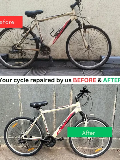 A perfect example of a complete overhaul. This Firefox bike came to us looking its age, but after a full strip down, deep cleaning, and precise tune up, it’s ready to ride smoothly again. We service all major brands including Firefox, Trek, and Scott.
