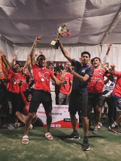 The moment of victory. Our players celebrating with the trophy after winning the league. This is what we play for.
