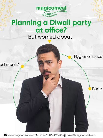 Are you worried about planning a Diwali party due to concerns about the menu, hygiene, or food quality? This graphic shows that I understand your challenges and have the solution.