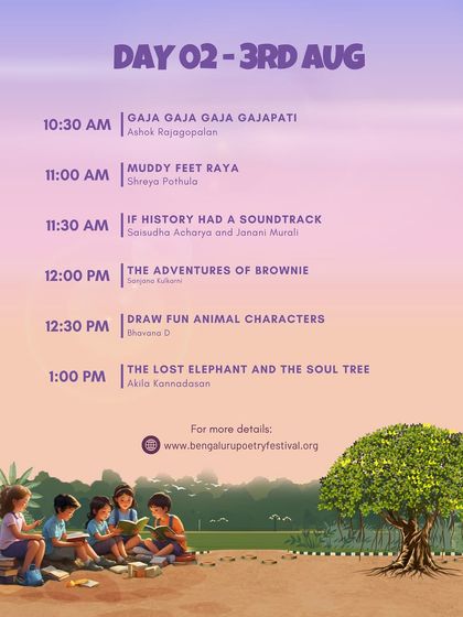 The morning schedule for Day 2 of the Children's Fest, with a host of adventures, animal characters, and enchanting stories.